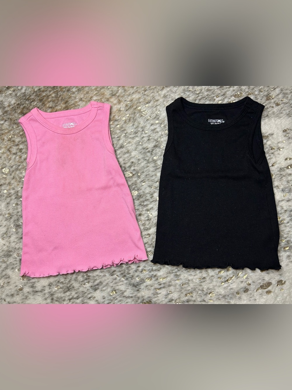 5 for $25🔥Garanimals Lettuce Hem Ribbed Set of 2 Tank Tops‎ Toddler Girls 2T